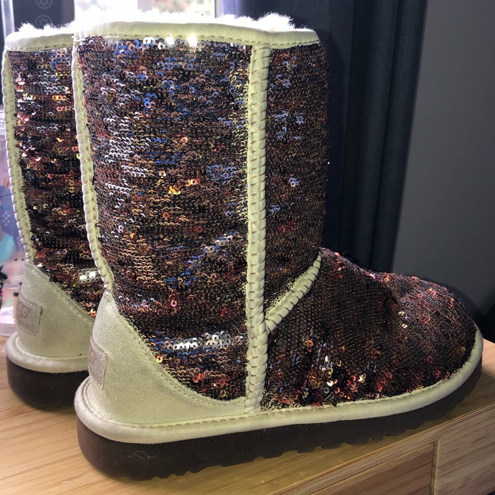 Uggs Brown/Silver Sequin Switch Type - image 1
